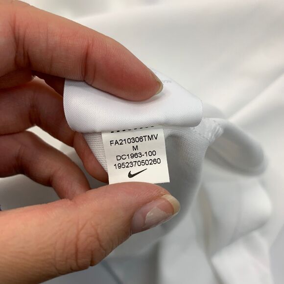 Nike Golf Shirt Mens M Medium White Dri FIT Micro Pique 2.0 Polo Short Sleeve - Picture 10 of 13